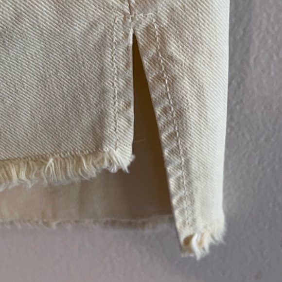 Sandrine Rose Yellow Denim Mini Skirt Embroidered Hummingbird NWT Size 25 - Picture 7 of 8